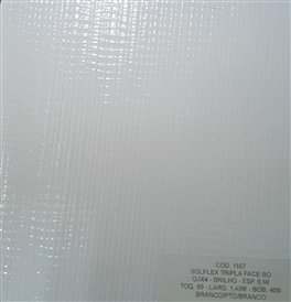 Solflex Tripla Face BO Toq. 50 -G3 x 4 1100 Brilho Larg. 1,40M - Esp. 0,60  Branco/Branco 50M