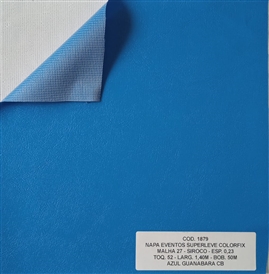 Napa Eventos Superleve Colorfix -Toq.52-Siroco-Malha27- Larg.1,40M -Esp.0,20-Azul Guanabara-Bob.50M
