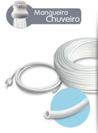 Mangueira Chuveiro Branca 5/16 x 1,5 rolos com 50mts