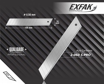 Lamina Para Estilete Aço Carbono Profissional 2-060 S-Pro