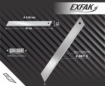 Lamina P/ Estilete Aço Carbono Profissional 2-061 S-Pro