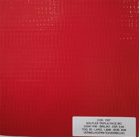 Solflex Tripla Face BO Toq. 50 -G3 x 4 1100 Brilho Larg. 1,40M - Esp. 0,60 Vermelho Cereja 50M